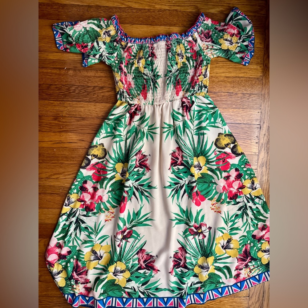 Flying Tomato Floral Off the Shoulder Ruffle Sleeve Dress Size Small